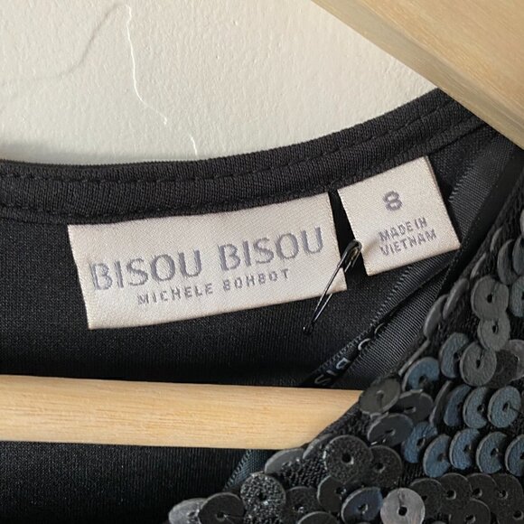 Bisou Bisou Black Sequin Sheath Dress NWT Size 8 - Picture 5 of 9